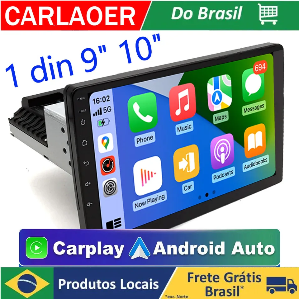 1 din 4 Core 4G 64G 9 10 inch Car play Android Radio Multimedia