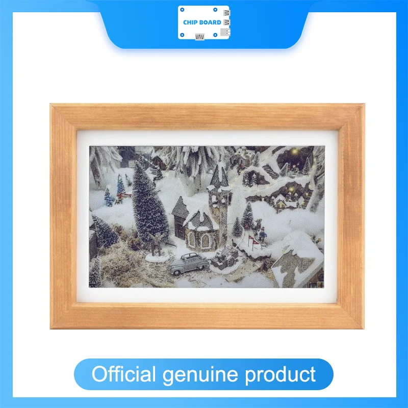7.3inch E6 Full Color E-Paper With Solid Wood Photo Frame, Ultra-long Standby, 800 × 480 Resolution, Batteries Optional