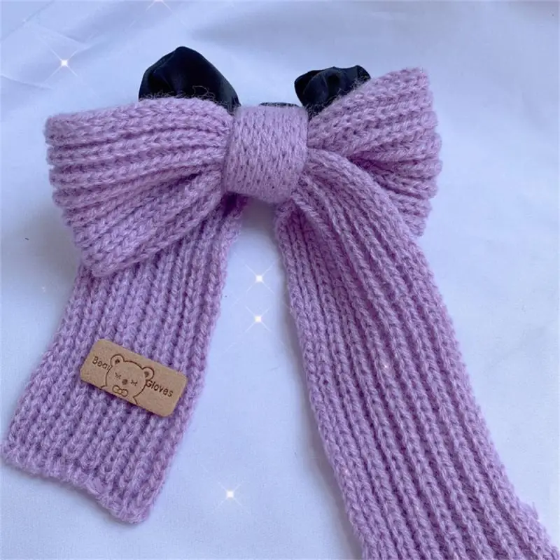 Bow Hairband Soft Plush Winter Elastic Hair Bands Scrunchies Women Girl Cartoon Colorful Hair Ties Headwear Hair Accessories