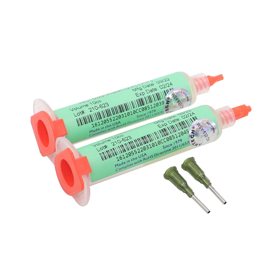 10cc AMTECH Original Soldering Paste NC-559-ASM-UV Soldering Oil Flux For PCB Chip Repair With Pusher