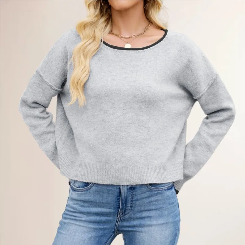 

2025 New Winter Women's High waist Knitted Sweater Solid Color Round Neck & Pullover Loose Size for Daily Wears Sweaters Tops