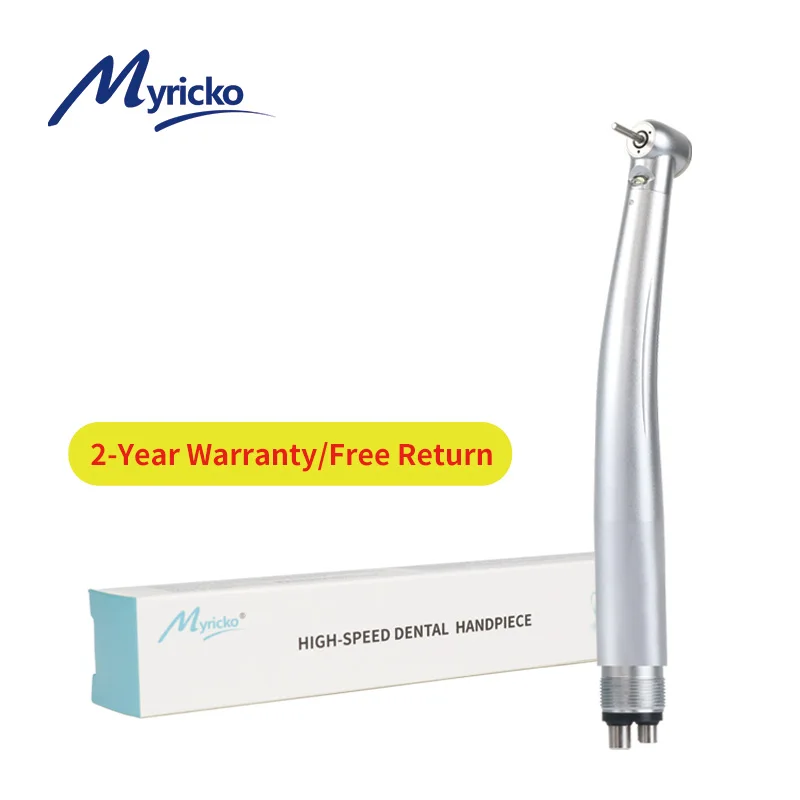 Myricko-pieza de mano LED Dental, rodamiento de cerámica de alta velocidad, cabezal estándar, botón pulsador, 3 turbinas de pulverización de agua