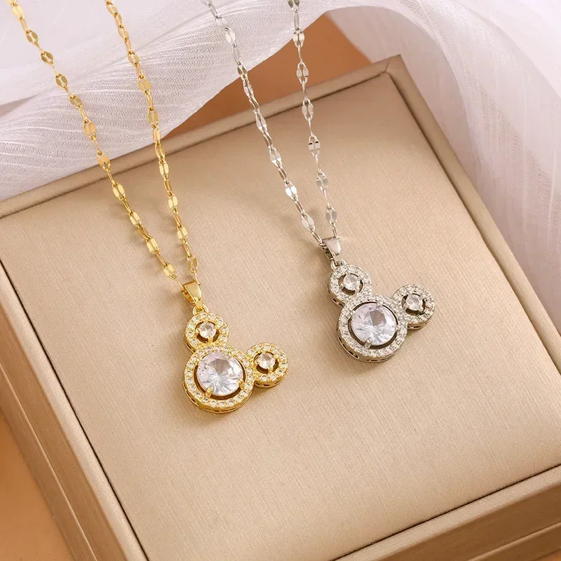 2025 신형 다이아몬드 마이키 헤드 펜던트 여성 니치 디자인 목걸이