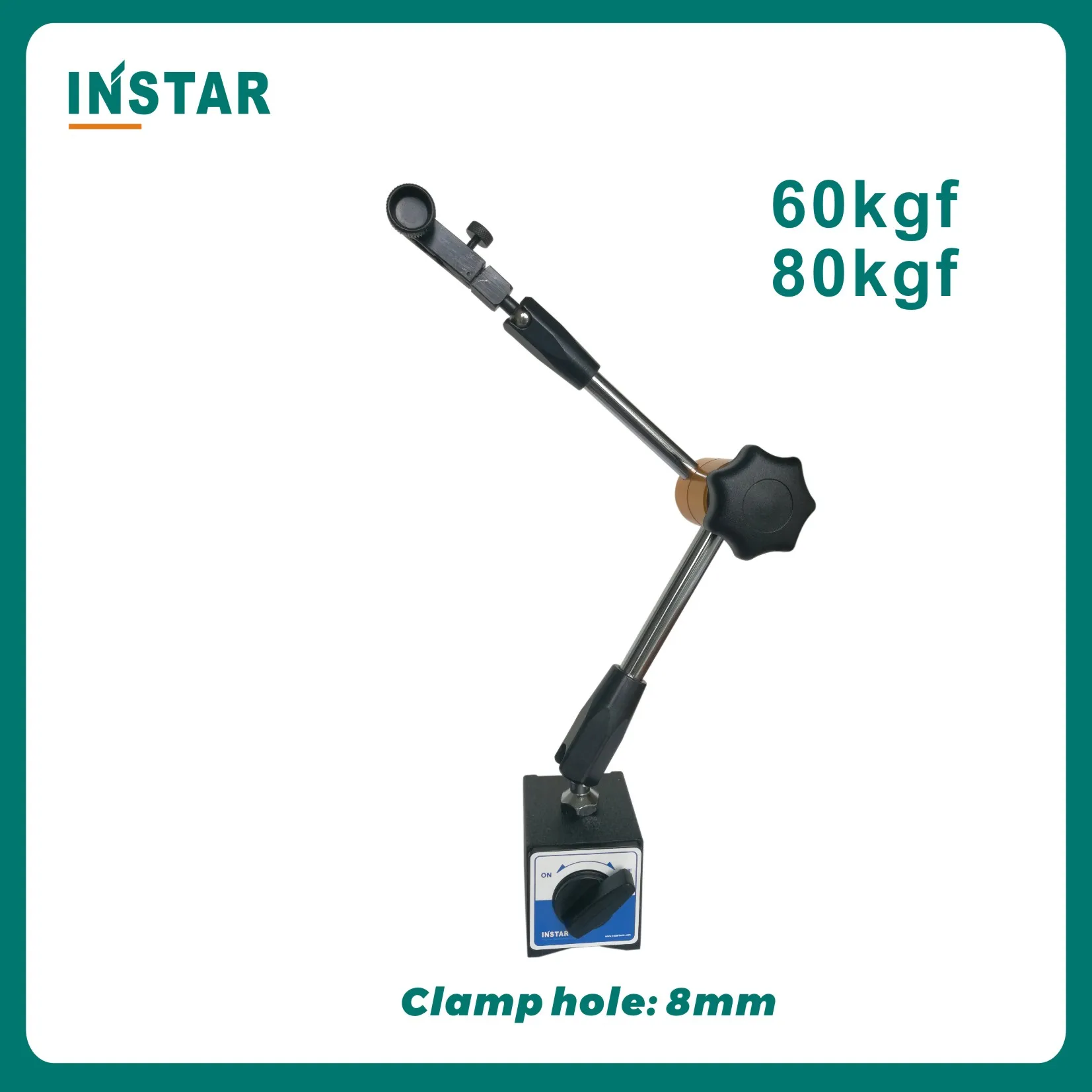 INSTAR Magnetic Stand 60kgf 80kgf for Dial Indicator Gauge Universal Magnetic Base 3 Joint Adjustable Stand Holder