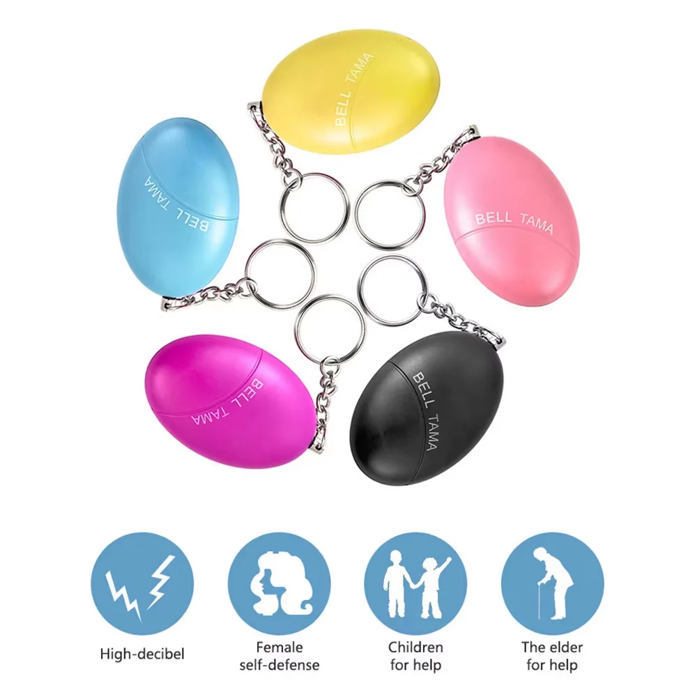 100dB Powerful Self-Defense Alarm - Egg-Shaped Loud SOS Keychain, Emergency Safety Alert for Women & Girls