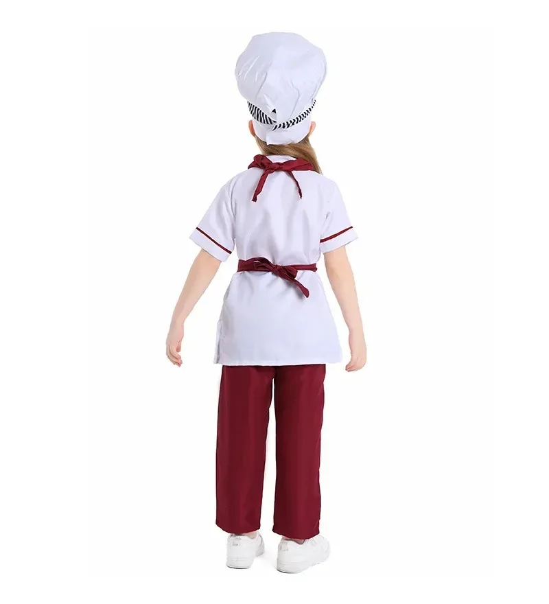 Crianças ocidental pastelaria chef rpg traje menino bolo chef uniforme conjunto halloween carnaval festa palco desempenho traje