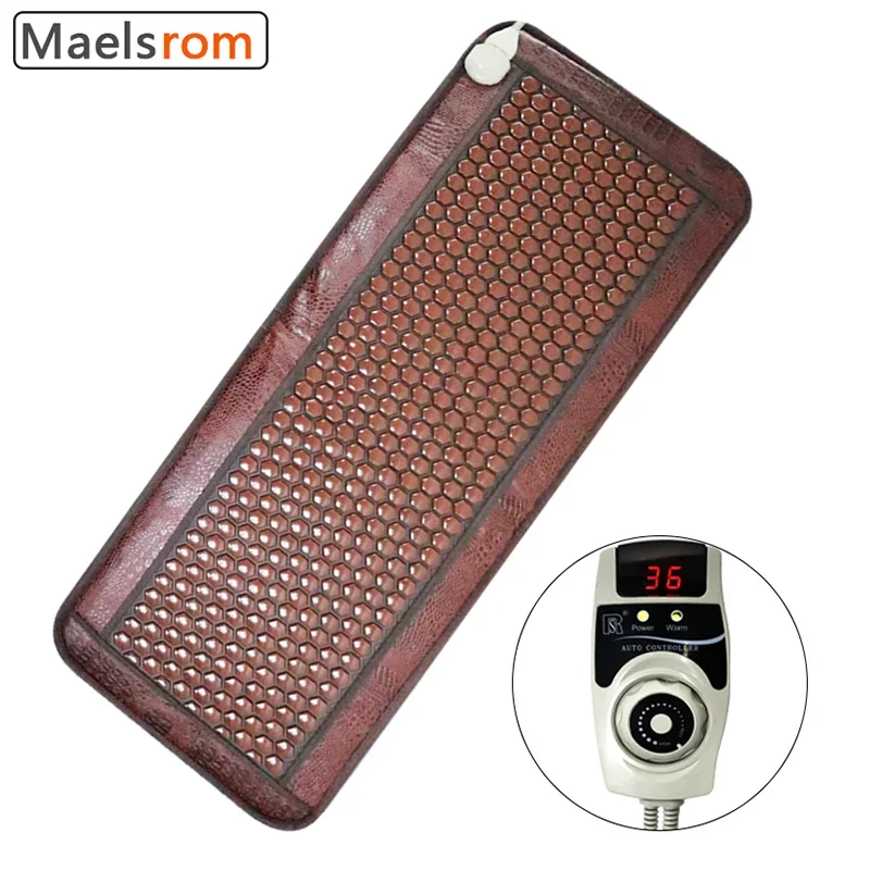 

Far Infrared Heating Mat with Jade and Germanium Tourmaline - Electric Heat Therapy Pad for Back Neck Shoulder Pain Relief and M