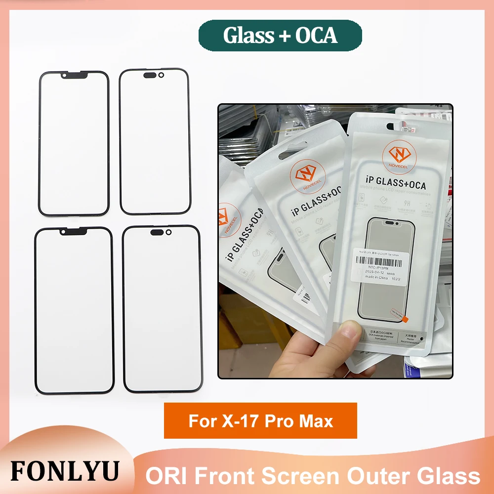5pcs 1:1 ORI Front Screen Outer Glass lens with OCA Replacement for Phone X XS XR Max 11 12 13 14 15 16 Plus Pro Max Repair