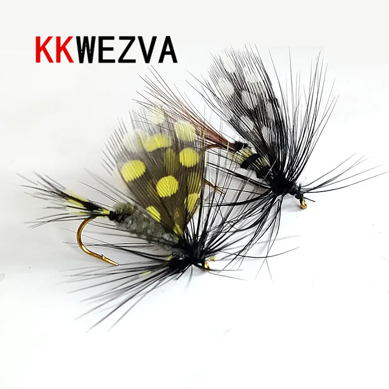 KKWEZVA 18pcs color pearl feather fly material for making dry fly bait trout bait Dry Fly Fishing Lures Fishing Tackle