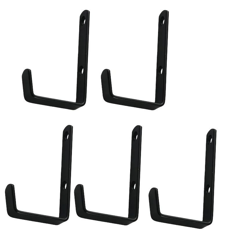 5-Piece Skateboard Display Stand with Ski Board Hooks - Home Wall-Mounted Surfboard Storage Rack - Right-Angle Model