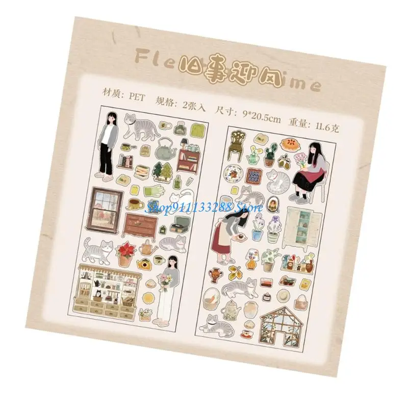 G88D Art Crafts Card Making Scrapbook Sticker Decorative Scrapbooking Sticker Decorations Planner Sticker for Album Journal