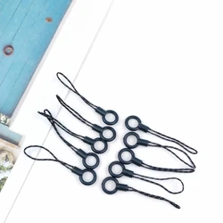 DIY small circle mobile phone lappel accessories Thick small rope head black rope buckle mobile phone case jewelry chain