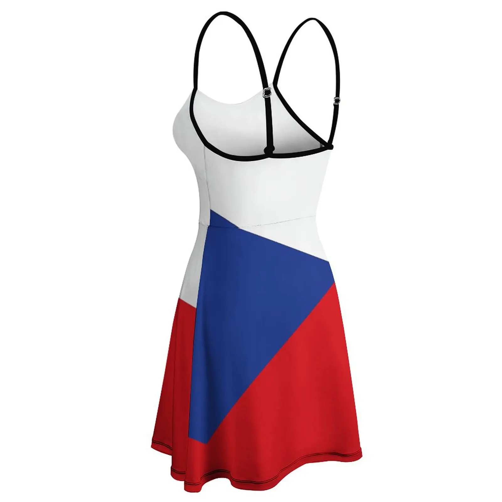 Sexy  Woman's Gown The Dress Flag of The Czech Republic Women's Sling Dress Funny Cocktails Humor Graphic