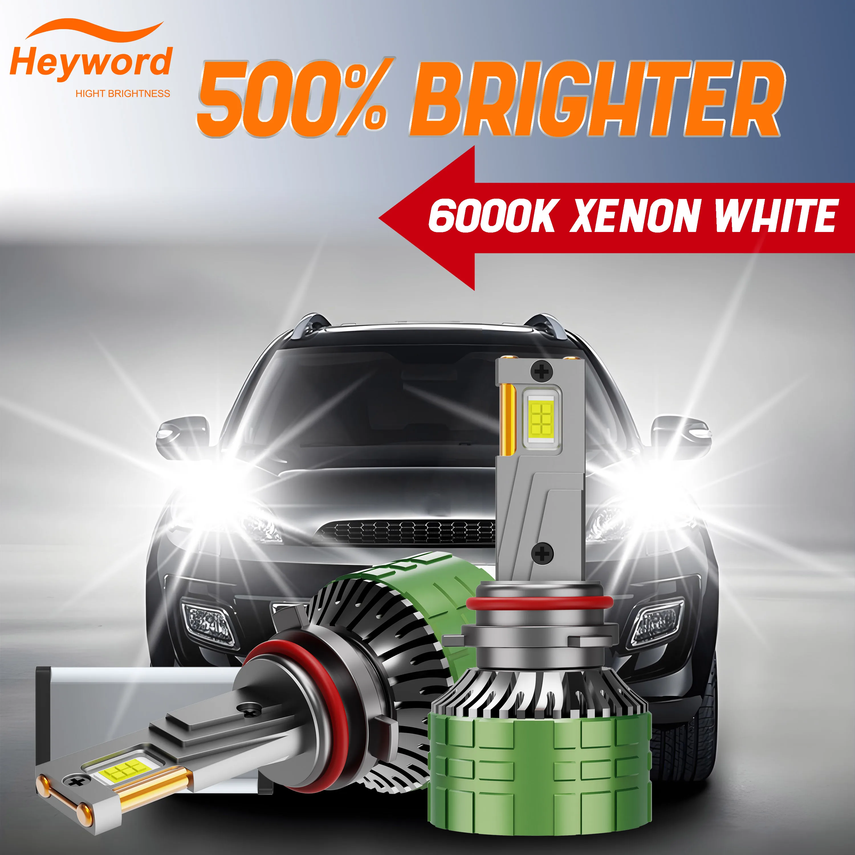 

Heyword Canbus Led , LED 4300 W H7, H4 H11 HB3 9005 HB4 9006 K6C, Double Tube en cuivre, 2 pièces, 12V