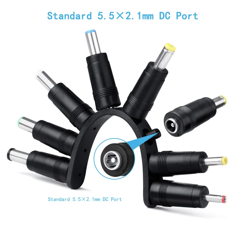 NEW 2026 Universal Power 5V 9V 12V Cable USB to DC 5.5 * 2.1mm Jack 5V Charging Cord 8 Connector Tips for CCTV Cameras TV Box