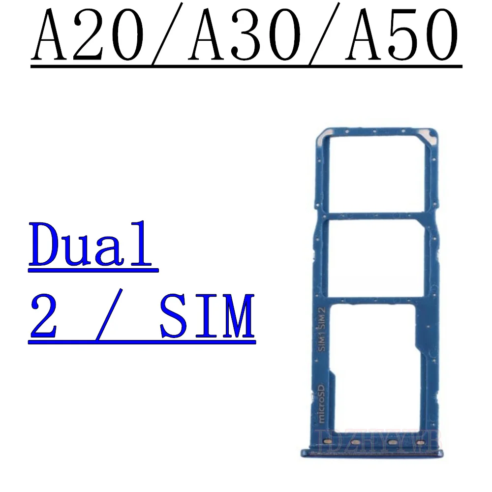 Dual Single Chip SIM Card Tray For Samsung Galaxy A20 A205F A205U A30 A305F A50 A505F Phone SIM1 + SIM2 Card Tray Part - view 6