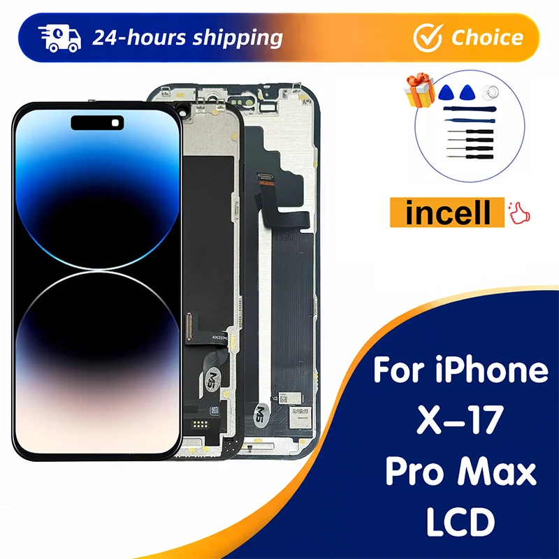 INCELL LCD For iPhone X XR XS Max Display For iPhone 11 12 13 14 15 16 17 Pro Max LCD 12 Mini 14 Plus Screen Digitizer Assembly