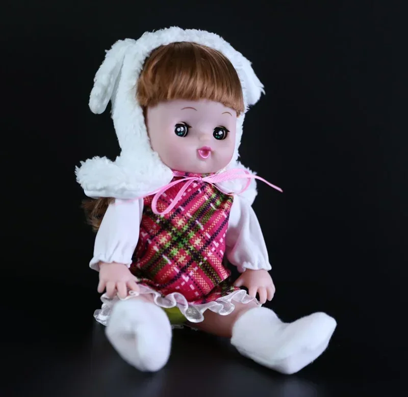 Cute Reborn Baby Dolls para meninas, música eletrônica sonoro, boneca princesa menina, cante música, boneca recém-nascida, figuras modelo, presente, 28cm, novo