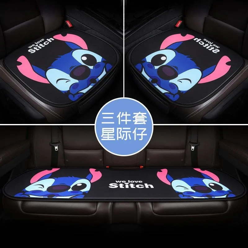 Cuscini per auto Cartoon Stitch Lilo & Stitch, simpatico topolino kawaii, decorazione creativa per interni auto, traspirante, per tutte le stagioni