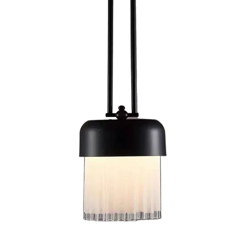 New product designer light luxury matte black glass bedside small chandelier Nordic Chinese style living room study bedroom