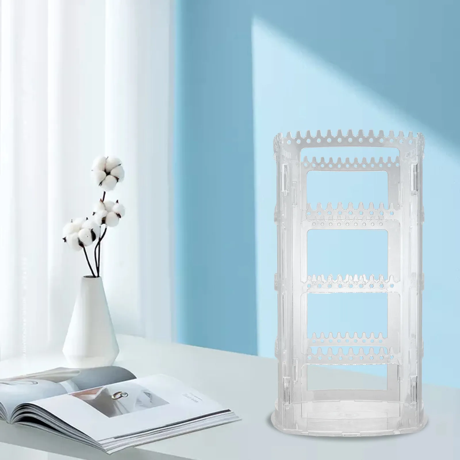 

1Pcs Transparent Rotating Jewelry Display Rack Multi-Layer Earring Organizer Desktop Storage Stand Wedding Engagement Gift Idea
