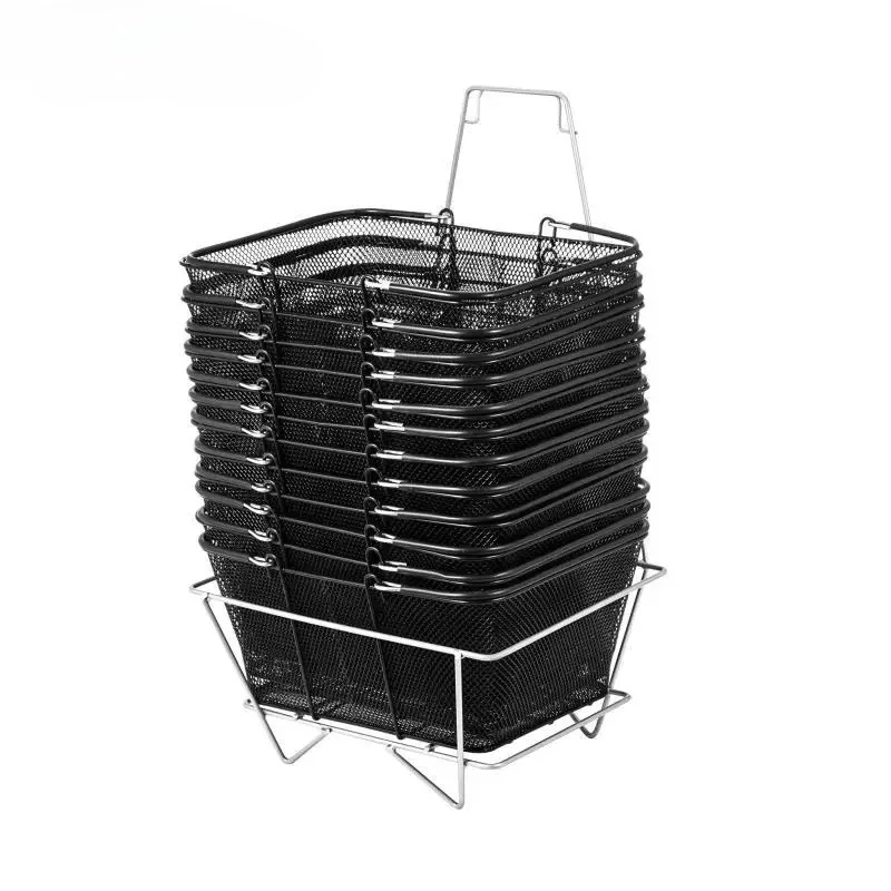 

SucceBuy 12PCS Shopping Baskets Storage with Handles Grocery Mall Cart Kids Basket for Supermarkets Organizing Retail Stores