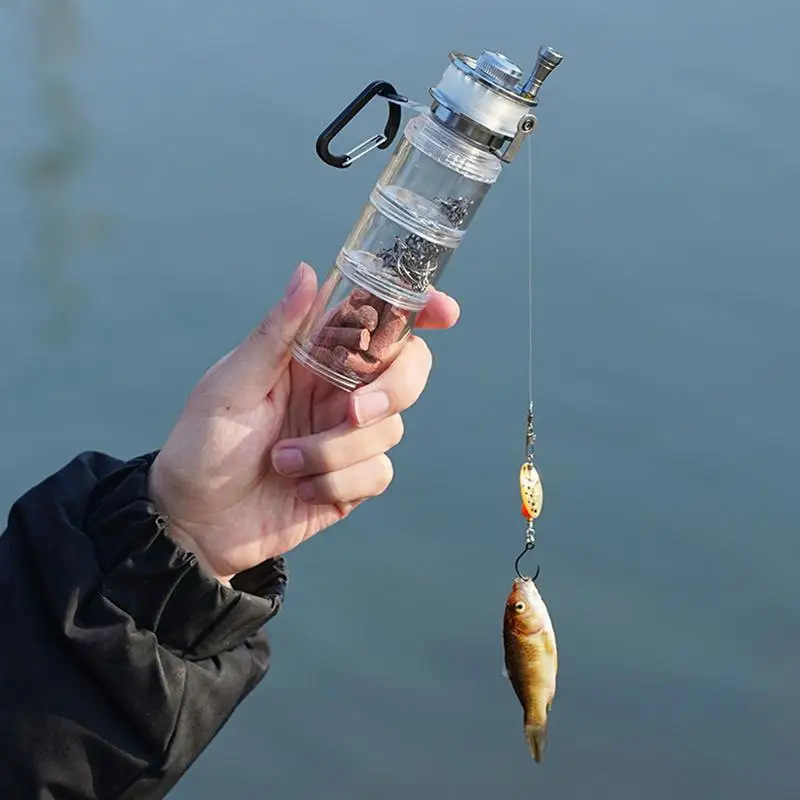 bottle fishing reel Portable Fishing Lures Storage Bottle Fishing Bottle With Fishing Reel  Fishing Gear Storage Box Bait Bottle For Fishing Supplies