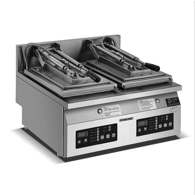 Commercial Electric Double Head Stainless Steel Fried Dumpling Machine Steak Machine Large Pancake Machine PT-06A