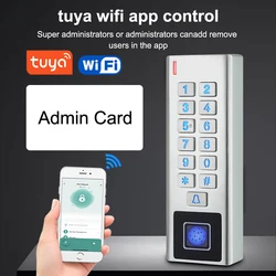 Wifi Tuya App Slimme Vingerafdruk Deurslot Toetsenbord Rfid Kaartlezer Access Controller Outdoor Waterdicht Toegangscontrolesysteem