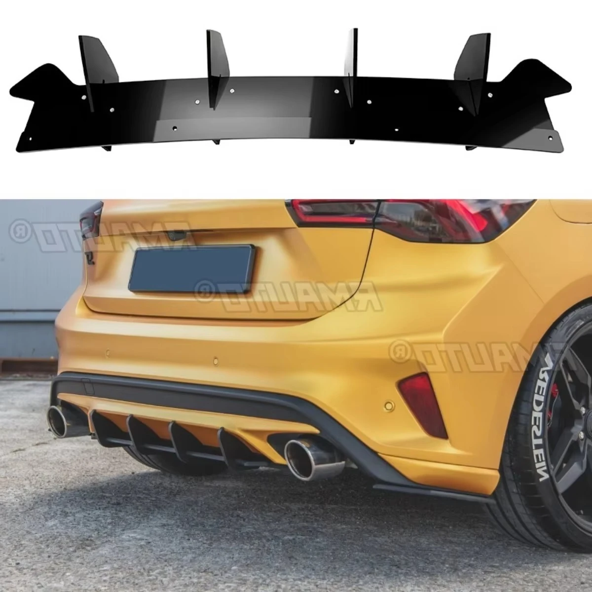 

Для Ford Focus ST MK4 2018-2021 Защитная крышка бампера автомобиля, задний бампер, спойлер, диффузор для губ, модификация, аксессуары