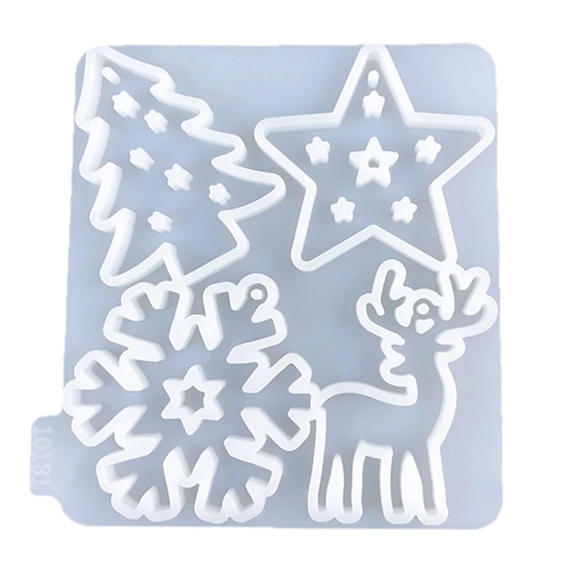 

2pcs Unique Christmas Pendant Ornaments Mold Set Practical Jewelry Making Mould