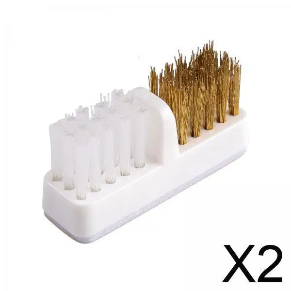 2x Przenośny Frez do Paznokci z Szczotką, Drut Stalowy i Miękkie Szczotki, Głowica Frezu Dwufunkcyjna