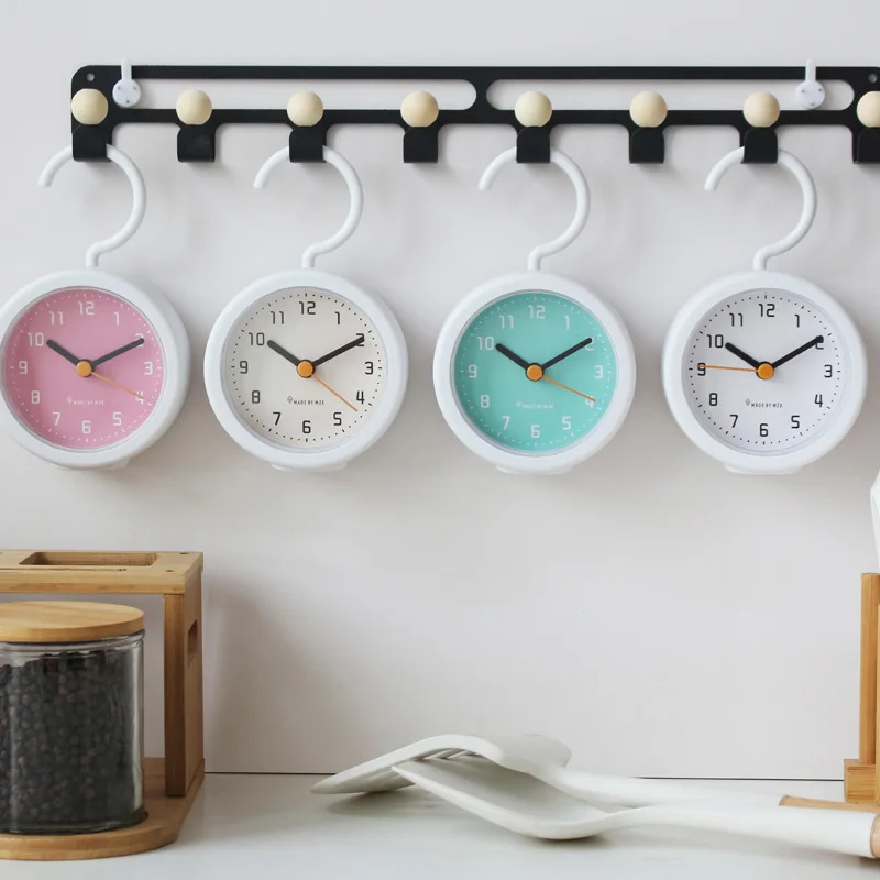 

Toilet, punch-free wall clock, dual-purpose, bathroom, kitchen, waterproof, moisture-proof, multi-functional, hour clock watch
