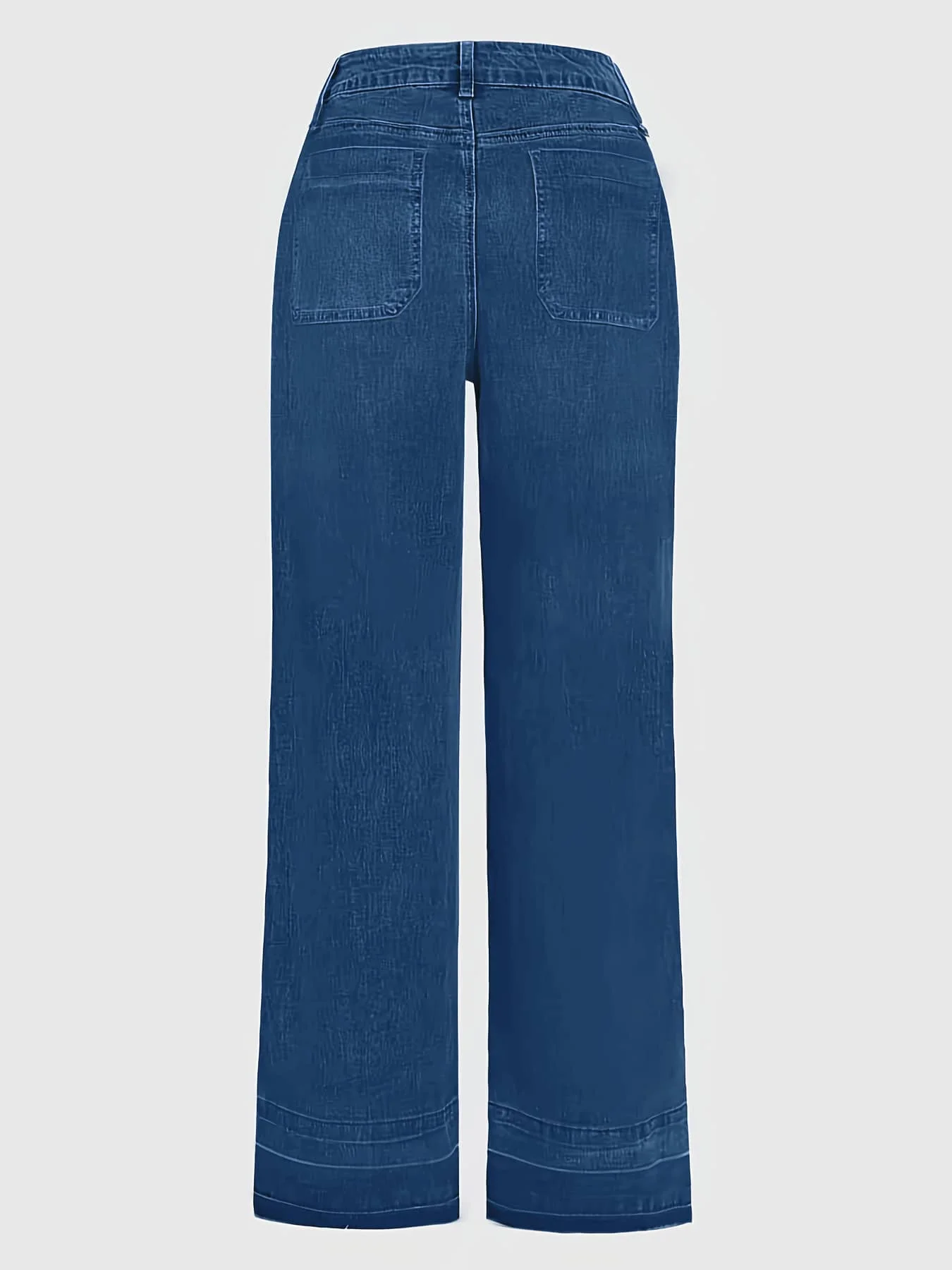 Jean en denim délavé bleu vintage à jambe droite pour femme - Vêtements décontractés de style rétro