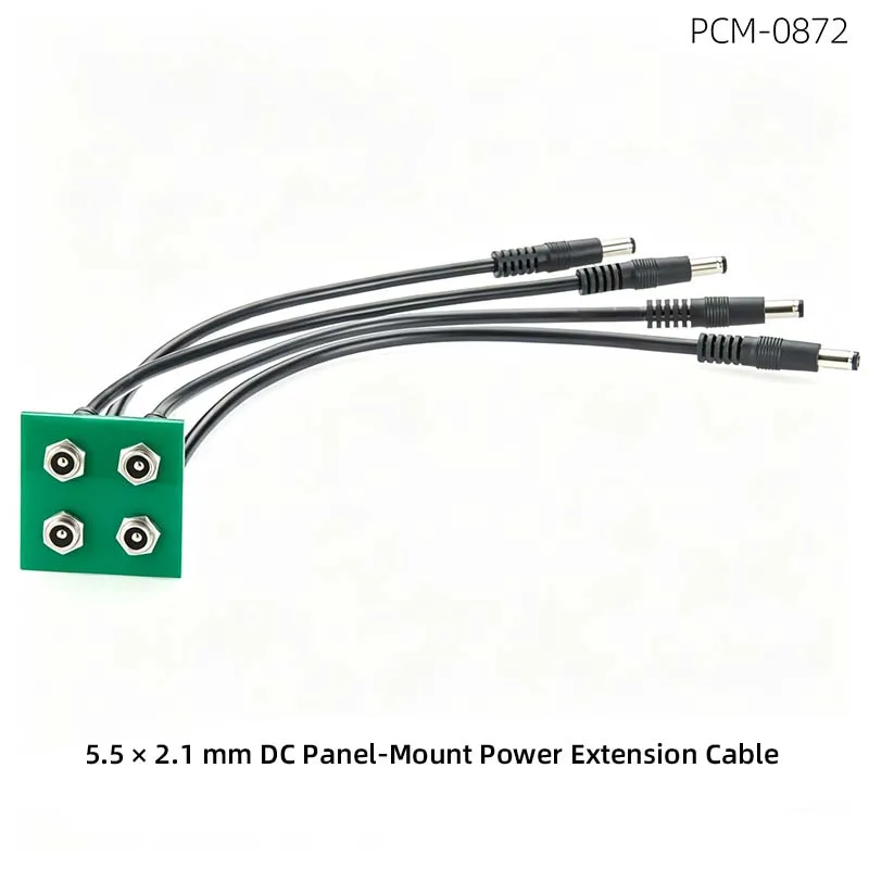 5.5×2.1mm DC Panel-Mount Power Extension Cable; LED Camera Adapter; Universal for Industrial Equipment
