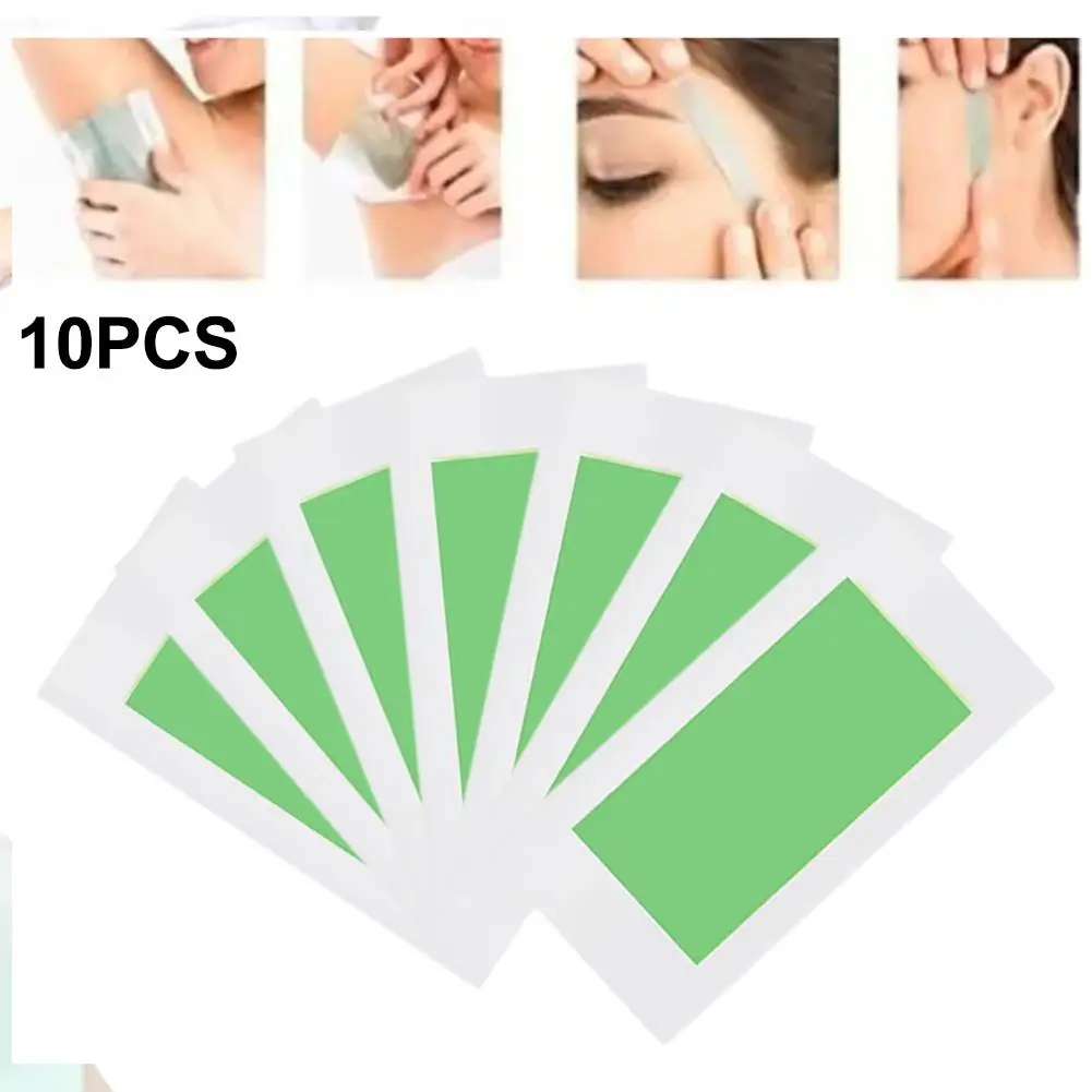 

10pcs Professional Hair Removal Double Sided Cold Wax Strips Paper For Leg Body Face Wax Paper Wholesale Z9C8