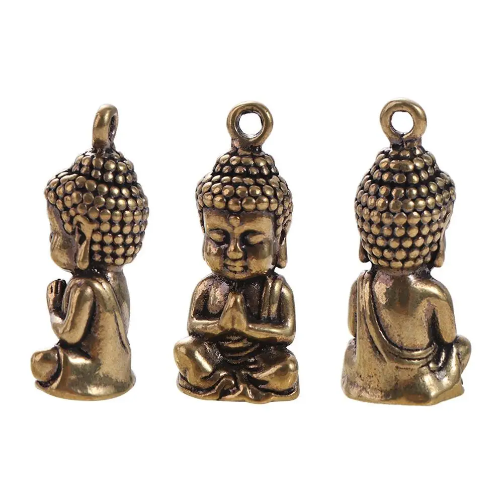 Retro Miniature Sakyamuni Buddha Pendant Mini Brass Crafts Brass Buddha Ornaments Handcraft Mini Buddha Figurine Small Gift
