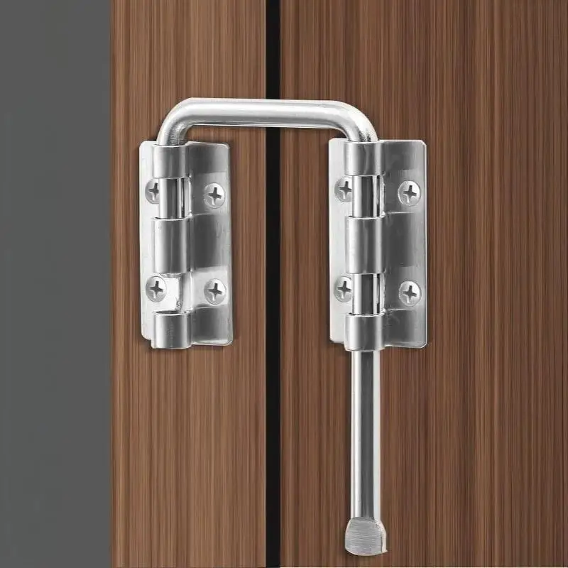 Edelstahl 90 180 Grad Drehbarer Türverschluss, Einbruchschutz-Sicherheitsriegel für Innen-Schiebetüren aus Glas – Detail 4