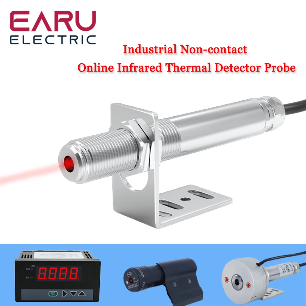 Industrial Non-contact Online Infrared Thermal Detector Probe High Temperature Infrared Temperature Sensor Transmitter 4-20mA