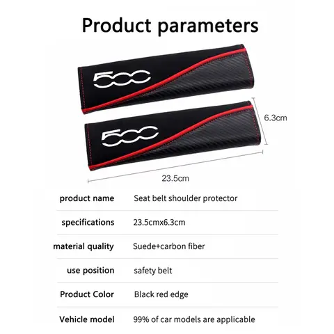 st läder säkerhetsbältesskydd axelskydd för Fiat 500 2007-2022 500e 2020 2021 500L 2014-2018 500X 2015-2022 8 best sales 500 öre - №3