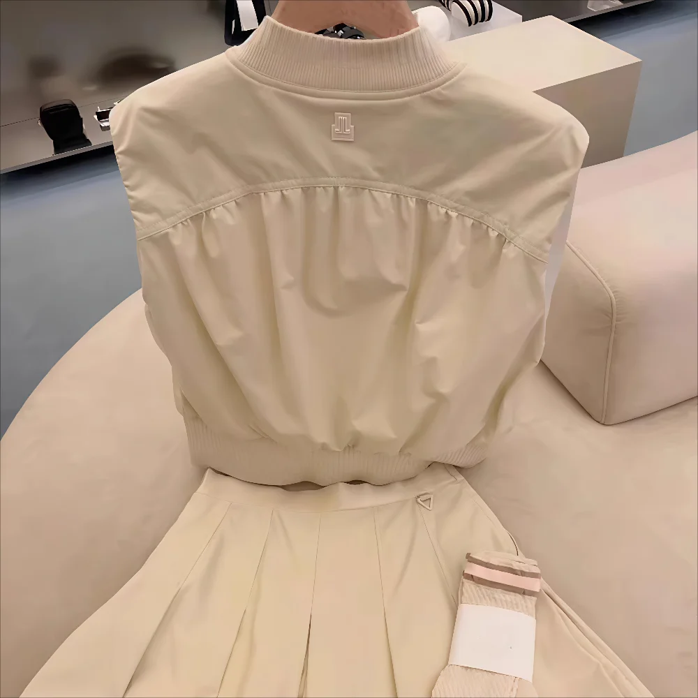 2026 Summer Korean Style Stand Collar Vest for Women Golf Casual Fashion Versatile Sleeveless Lightweight Daily Tennis Top view 6