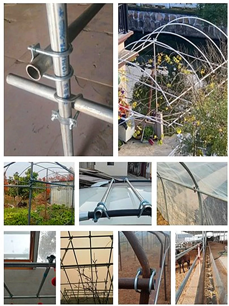 20-60 Tube Pipe Clamp Garden Supplies Plant Support Plant Cages Supports 304&GALV Galvanized Stainless Steel Double U Cross Bolt