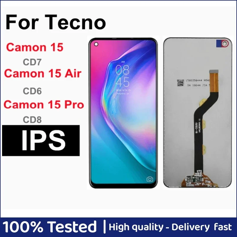 

ЖК-дисплей для Tecno Camon 15 Air CD6 Camon 15 Pro CD8, сенсорный экран в сборе для Tecno CAMON 15 CD7