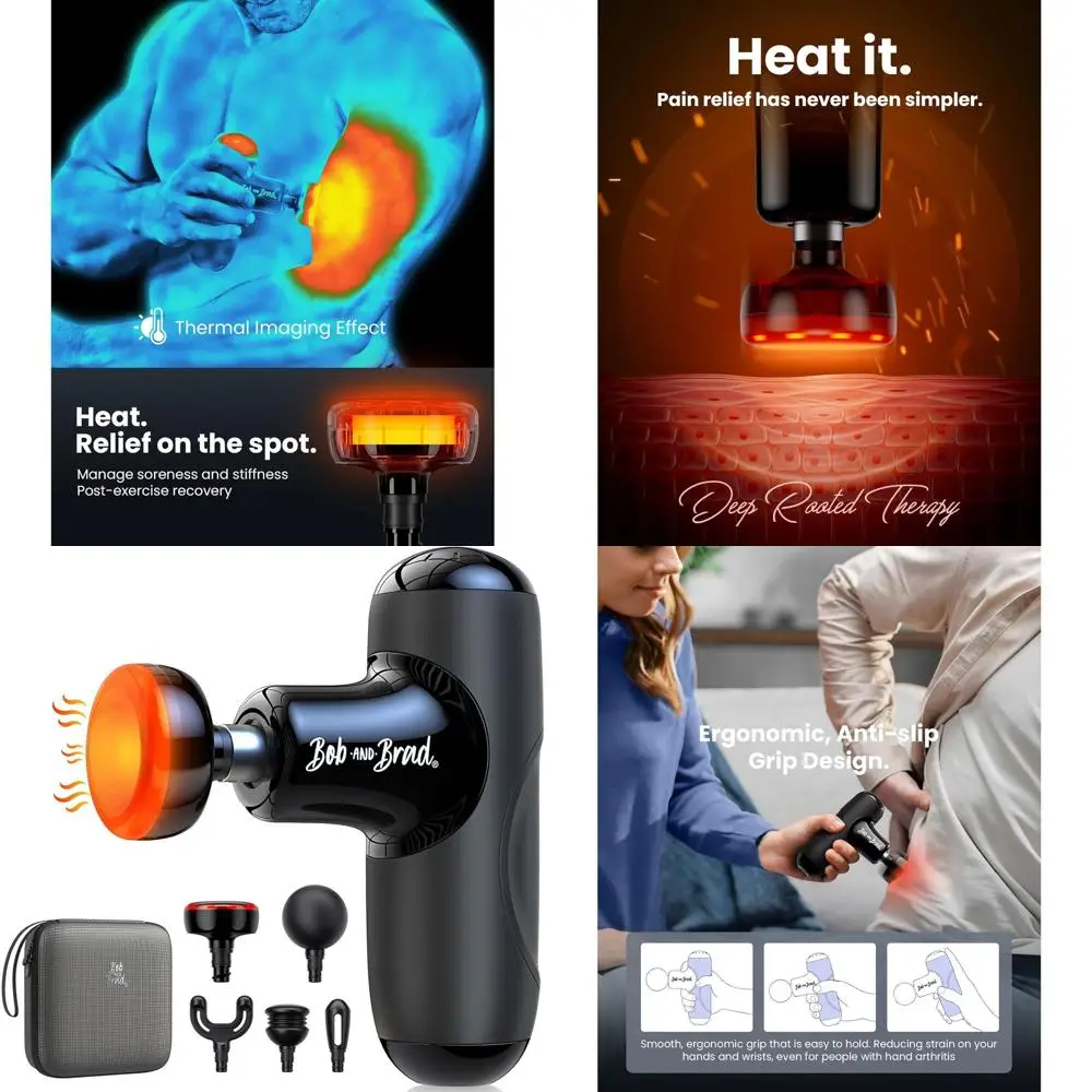 

Pocket-Sized Deep Tissue Massager with Heat, Portable FSA/HSA-Eligible Muscle Pain Relief, Quiet Mini Massage Gun