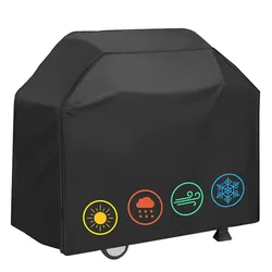420D Oxford PU BBQ Grill Cover Outdoor Dustproof Waterproof Heavy Duty Grill Cover Anti-UV Rainproof Protective Barbecue Cover