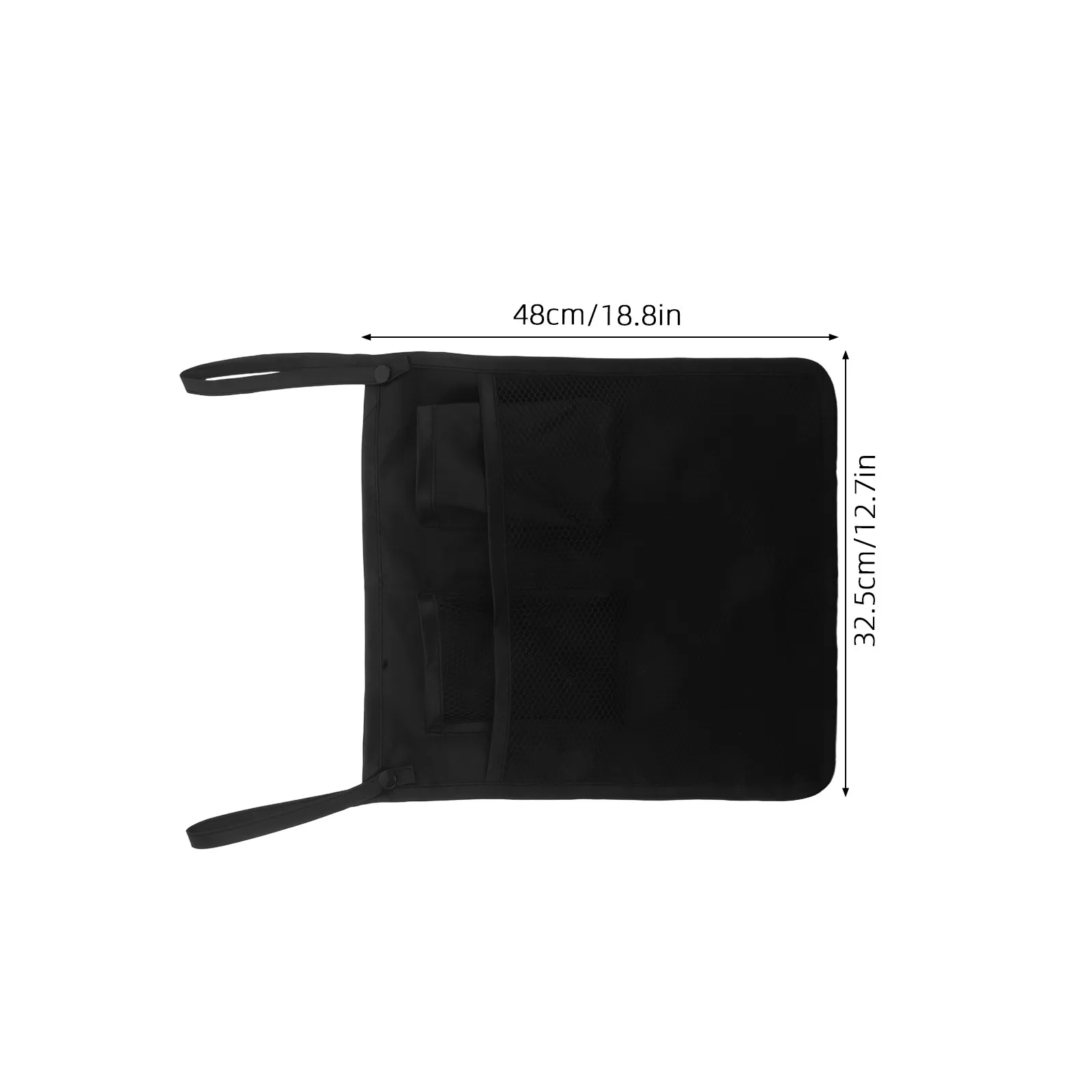 Baby Stroller Organizer Black Hanging Storage Tote Weather-Resistant Fabric for Infant Strollers Pram Basket Diaper Storage Bag