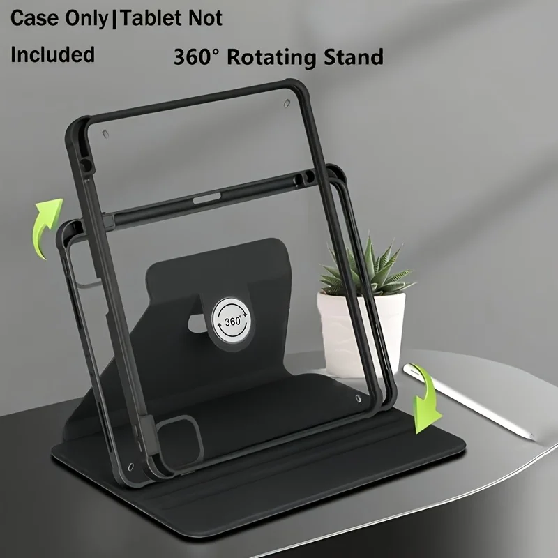Case for iPad 10th/11th Book-style Rotating Bracket Protective Case, Pen Slot Design, Smart Wake-up, Book-type Opening & Closing