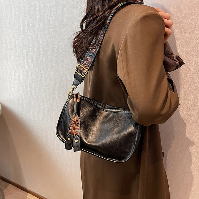 Vintage Saddle Crossbody Bags for Women Fashion Trend Small PU Leather Luxury Design Pillow Shoulder Bag Handbags and Purses