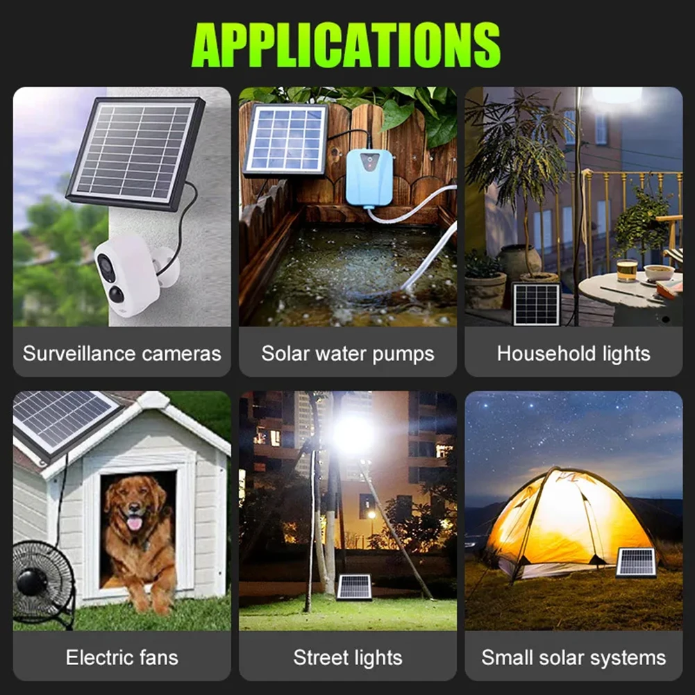 Charging Options Efficient Portable Solar Panel (5W 12V) Compatible with Vehicles & Marine Applications Including Long Cable