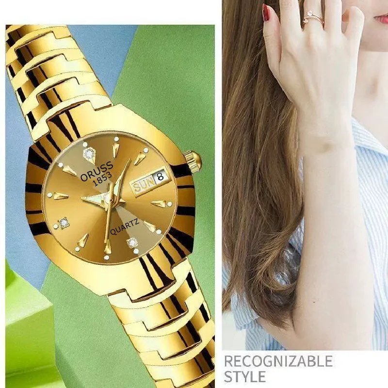 Precioso y hermoso reloj para mujer, personalidad, moda elegante, todo duradero, atmósfera de alta gama, tendencia suave, doble calendario, duradero c